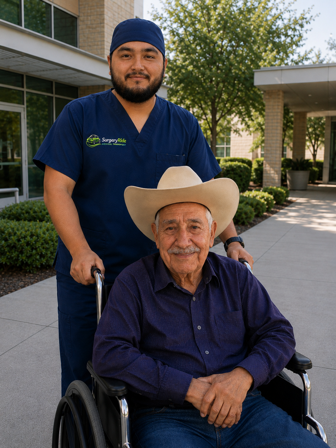 SurgeryRide care team standing outside a medical facility